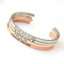 New fashion 2017 Stamped Letter Cuff Stainless Steel Bracelet